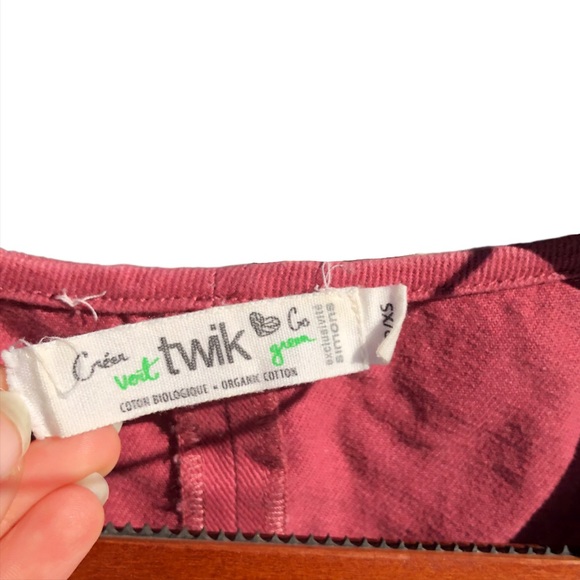 Twik Simons pink salmon top 100% organic cotton style distressed comfy summer! - Picture 5 of 6